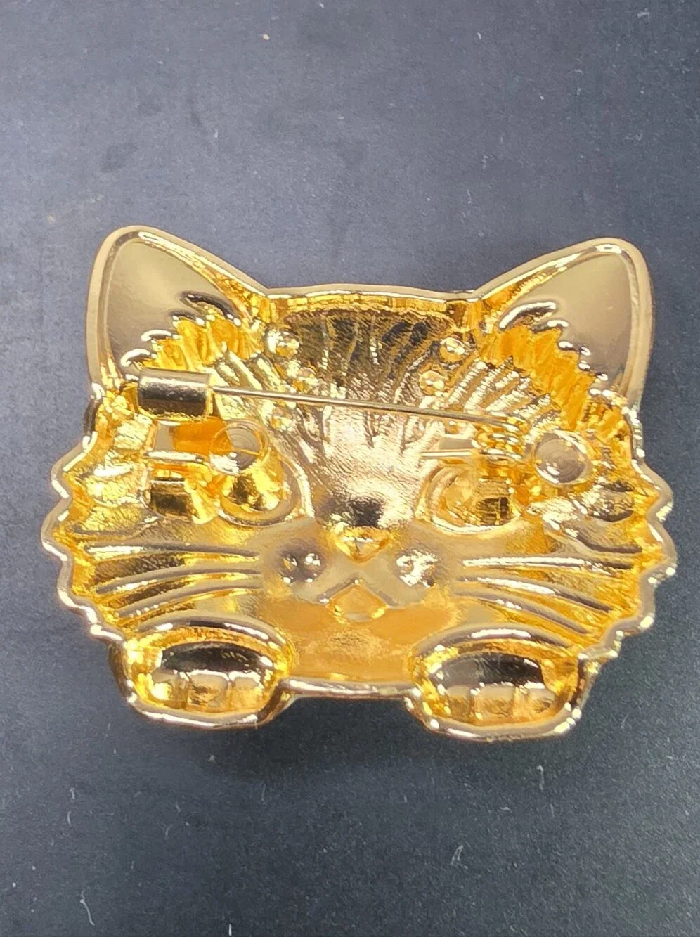 Unbranded Black & White Cat Face Brooch - Cute Enamel Pin